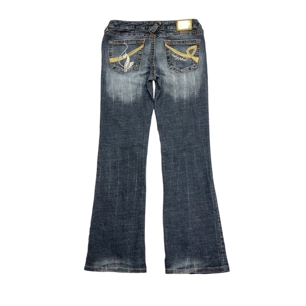 Baby Phat embroidered jeans size 7 W30 L29 Dark acid washed rare vintage Y2K